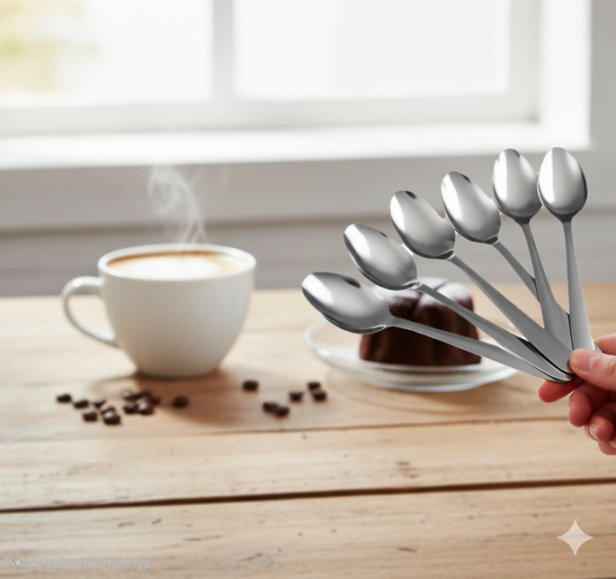 6 arbatinių šaukštelių rinkinys 