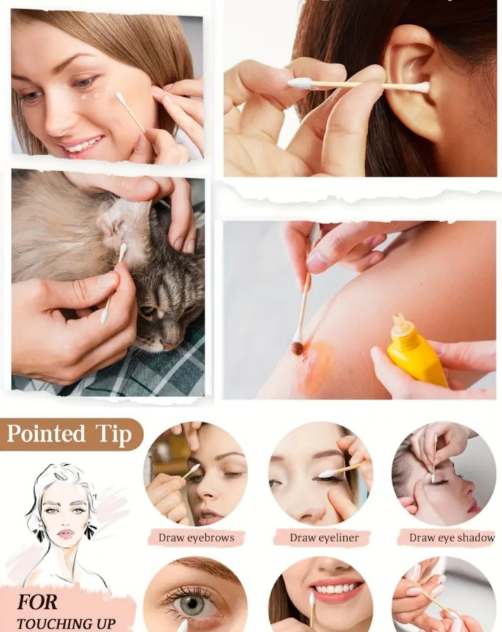 Kosmetiniai ausų krapštukai 200vnt