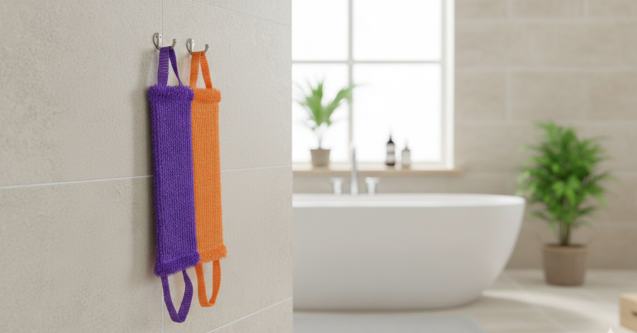 Dvipusė masažinė kempinė-diržas