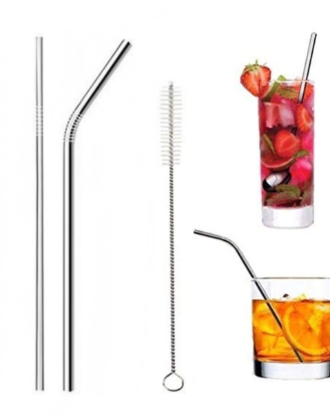 Metalinių šiaudelių komplektas 