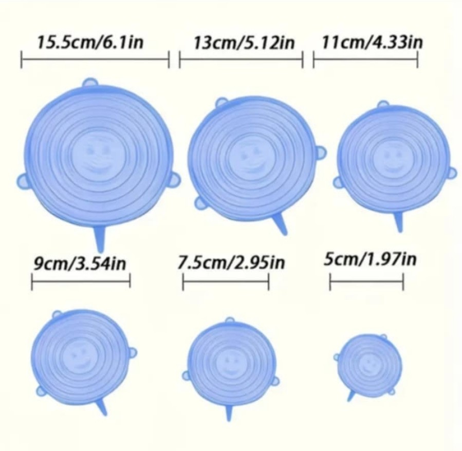 universalūs silikoniniai dangteliai maistui